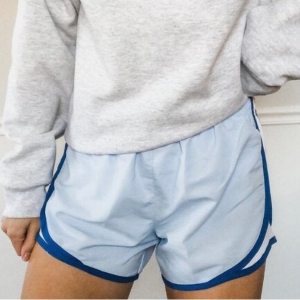 Nine women’s dri fit athletic running work out blue shorts elastic waist sz M